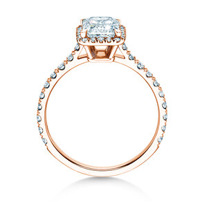 Verlovingsring Radiant Halo Pavé in roségoud