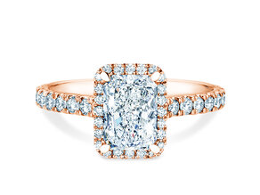 Verlovingsring Radiant Halo Pavé in roségoud