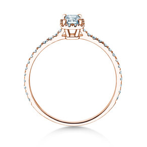 Verlovingsring Radiant Halo Pavé in 14K roségoud met Lab-grown diamanten 0,58ct E/VS