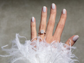 Verlovingsring Radiant Halo Pavé in 14K witgoud met diamanten 2,02ct G/SI