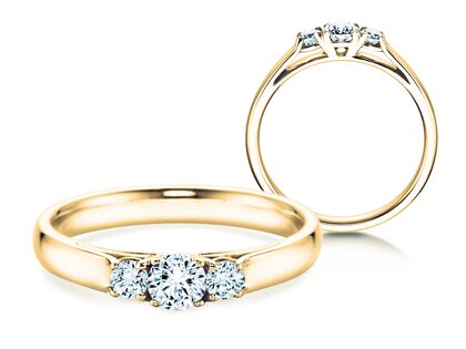 Verlovingsring 3 Stones in 14K geelgoud met Lab-grown diamanten 0,40ct E/VS