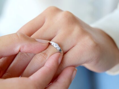 Verlovingsring 3 Stones in 18K witgoud met diamanten 0,75ct G/SI
