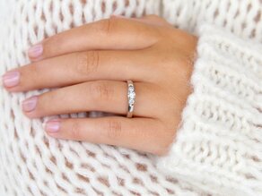 Verlovingsring 3 Stones in 18K witgoud met diamanten 0,75ct G/SI