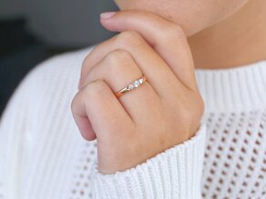 Verlovingsring 3 Stones in 14K roségoud met diamanten 0,20ct G/SI
