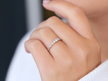 Verlovingsring 5 Diamonds in 18K witgoud met diamanten 0,25ct G/SI