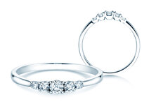Verlovingsring 5 Diamonds in platina 950/- met diamanten 0,25ct G/SI