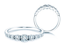 Verlovingsring 9 Diamonds in platina 950/- met diamanten 0,27ct G/SI