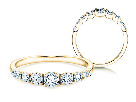 Verlovingsring 9 Diamonds in 9K witgoud met diamanten 0,27ct G/SI