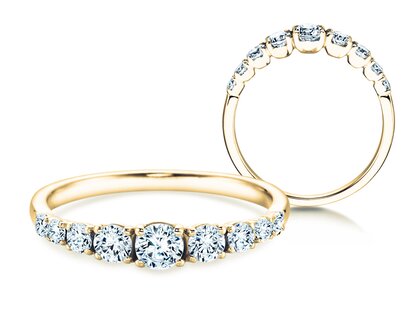 Verlovingsring 9 Diamonds in 18K geelgoud met diamanten 0,61ct G/SI