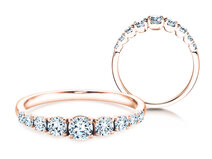 Verlovingsring 9 Diamonds in 14K roségoud met diamanten 0,61ct G/SI