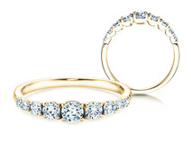 Verlovingsring 9 Diamonds in 14K geelgoud met diamanten 0,61ct G/SI