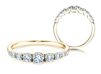 Verlovingsring 9 Diamonds in 14K geelgoud met diamanten 0,27ct G/SI