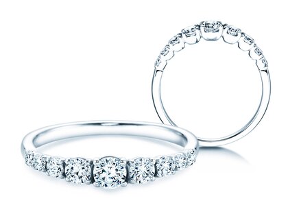 Verlovingsring 9 Diamonds in 18K witgoud met diamanten 0,61ct G/SI