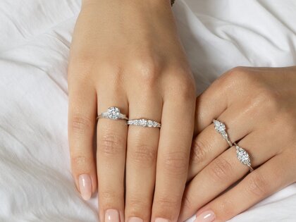 Verlovingsring 9 Diamonds in 14K roségoud met diamanten 0,43ct G/SI