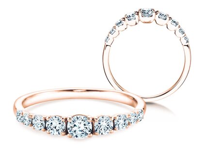 Verlovingsring 9 Diamonds in 14K roségoud met diamanten 0,43ct G/SI