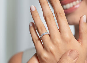 Verlovingsring 9 Diamonds in 9K witgoud met diamanten 1,00ct G/SI