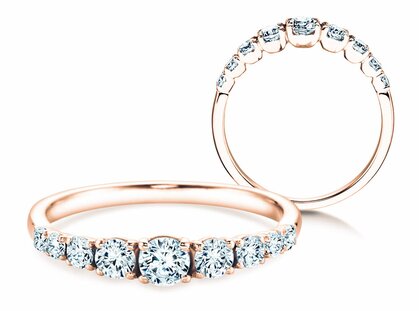Verlovingsring 9 Diamonds in 18K roségoud met diamanten 0,43ct