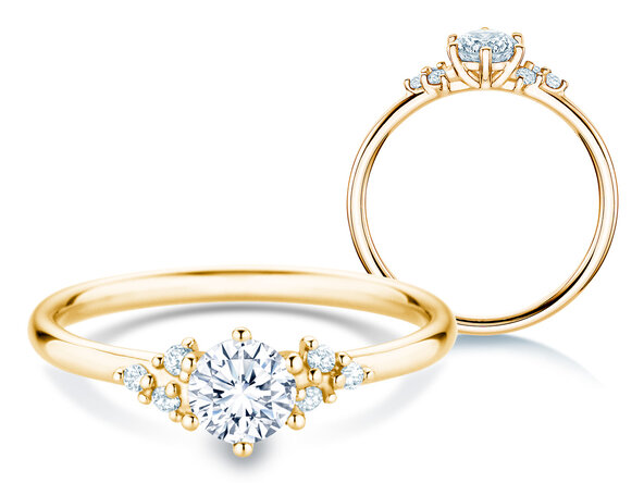 Verlovingsring Blossom in 14K geelgoud met diamanten 0,58ct G/SI