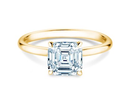 Verlovingsring Asscher Cut in 18K geelgoud met Lab-grown diamant 2,00ct E/VS