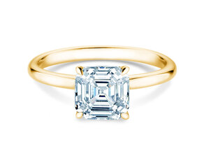 Verlovingsring Asscher Cut in 9K geelgoud met Lab-grown diamant 0,15ct E/VS