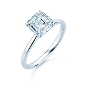 Verlovingsring Asscher Cut in 9K witgoud met Lab-grown diamant 0,15ct E/VS