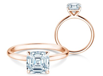 Verlovingsring Asscher Cut in roségoud