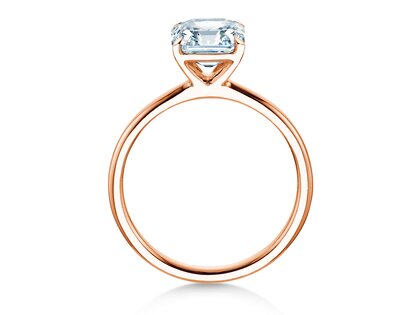 Verlovingsring Asscher Cut in 9K roségoud met Lab-grown diamant 0,15ct E/VS