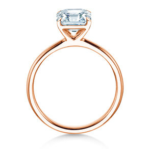 Verlovingsring Asscher Cut in 9K roségoud met Lab-grown diamant 0,15ct E/VS