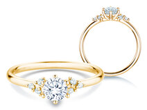 Verlovingsring Rose in 18K geelgoud met diamanten 0,58ct G/SI