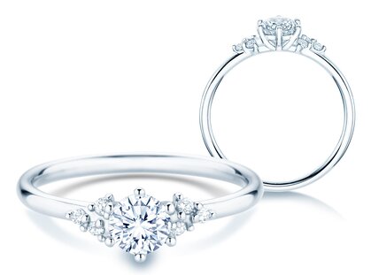 Verlovingsring Rose in 18K witgoud met diamanten 0,58ct G/SI