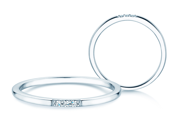 Verlovingsring Unity in 14K witgoud met diamanten 0,02ct G/SI