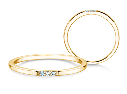 Verlovingsring Unity in 9K geelgoud met diamanten 0,02ct G/SI