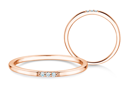 Verlovingsring Unity in 14K roségoud met diamanten 0,02ct G/SI