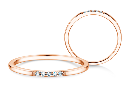 Verlovingsring Unity in 18K roségoud met diamanten 0,04ct G/SI