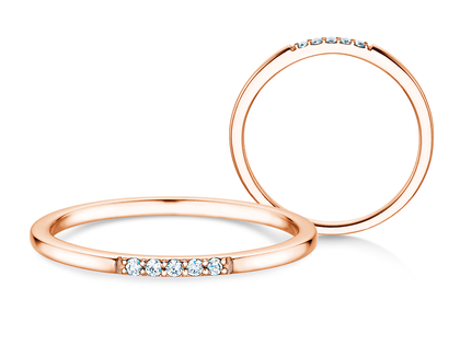 Verlovingsring Unity in 18K roségoud met diamanten 0,04ct G/SI