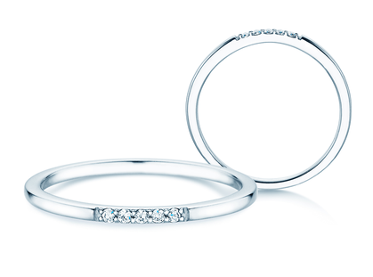 Verlovingsring Unity in 18K witgoud met diamanten 0,04ct G/SI