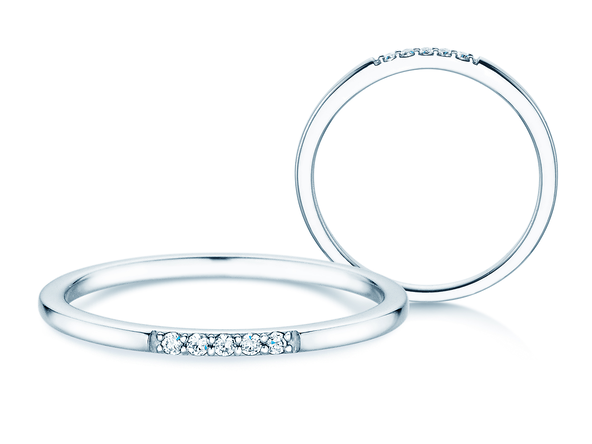 Verlovingsring Unity in 18K witgoud met diamanten 0,04ct G/SI