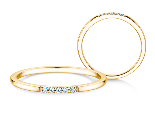 Verlovingsring Unity in 18K geelgoud met diamanten 0,04ct G/SI