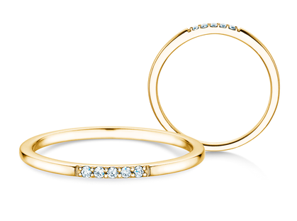 Verlovingsring Unity in 14K geelgoud met diamanten 0,04ct G/SI