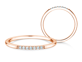 Verlovingsring Unity in 9K roségoud met diamanten 0,05ct G/SI
