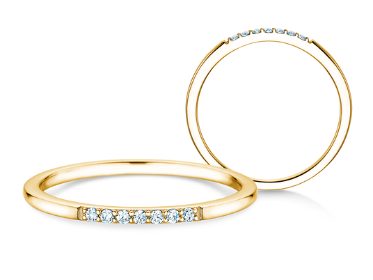 Verlovingsring Unity in 9K geelgoud met diamanten 0,05ct G/SI