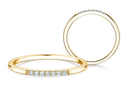Verlovingsring Unity in 14K geelgoud met diamanten 0,05ct G/SI