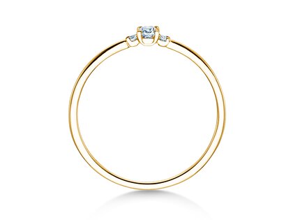 Verlovingsring Vivid Petite Cushion Cut in 18K geelgoud met diamanten 0,10ct G/SI