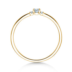 Verlovingsring Vivid Petite Cushion Cut in 18K geelgoud met diamanten 0,10ct G/SI