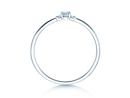 Verlovingsring Vivid Petite Cushion Cut in 14K witgoud met diamanten 0,10ct G/SI