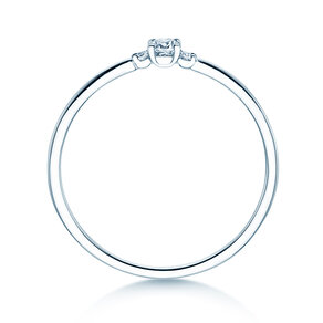 Verlovingsring Vivid Petite Cushion Cut in 14K witgoud met diamanten 0,10ct G/SI
