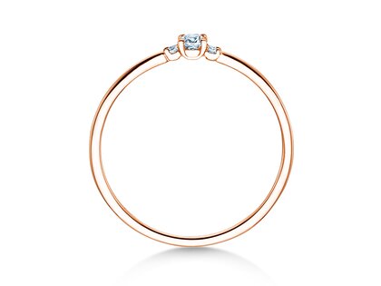 Verlovingsring Vivid Petite Cushion Cut in 14K roségoud met diamanten 0,10ct G/SI