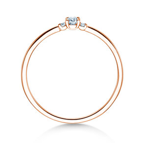Verlovingsring Vivid Petite Cushion Cut in 14K roségoud met diamanten 0,10ct G/SI