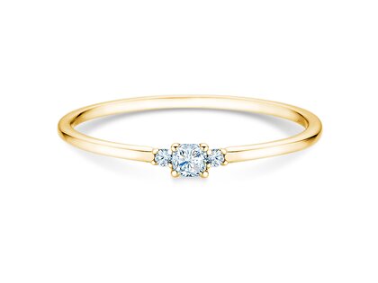 Verlovingsring Vivid Petite Cushion Cut in 18K geelgoud met diamanten 0,10ct G/SI