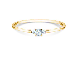 Verlovingsring Vivid Petite Cushion Cut in 18K geelgoud met diamanten 0,10ct G/SI